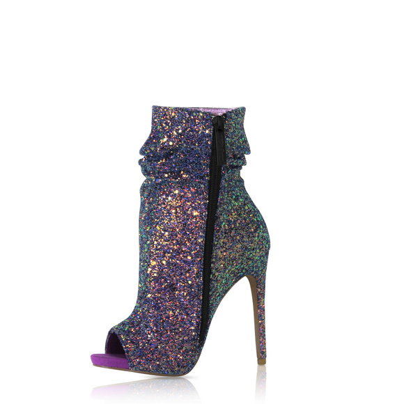 NEW Nelly Bernal Bootie Glitter Ankle Boot - Picture 5 of 5